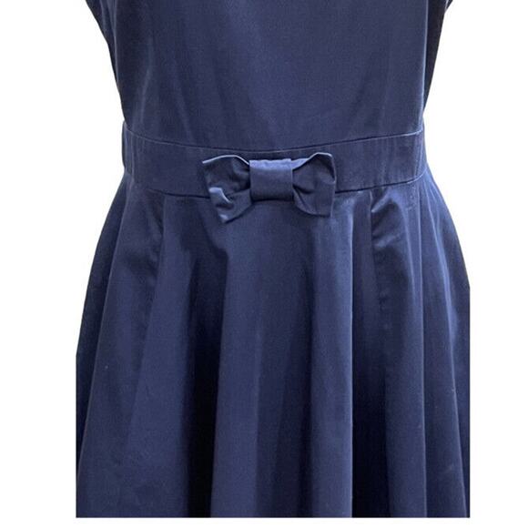 Maison Jules Womens Waist Bow Detail Fit Flare Dress Blue Office Sz 8 Sleeveless - Picture 4 of 14